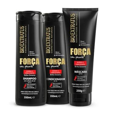 Imagem de Kit Bio Extratus Força com Pimenta Shampoo, Condicionador (350ml) e Máscara (250g)