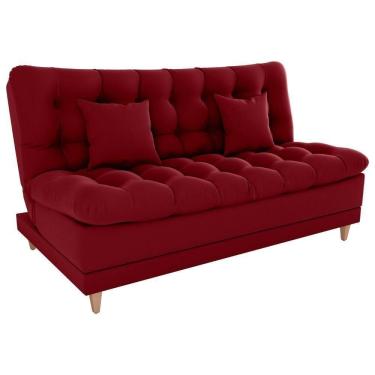 Imagem de Sofa Cama 2 Lugares 185 Cm Duda Veludo Maserati Milani Store Vermelho