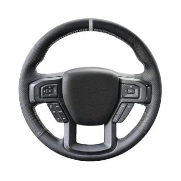 Imagem de Belinous Capa de volante de couro com cadarço, costurada à mão no envoltório, envoltório de direção compatível com Ford 2015 2018 F-150/2018 Expedition/2016 F-150 Limited/2017 2020 2022 F-Series Super