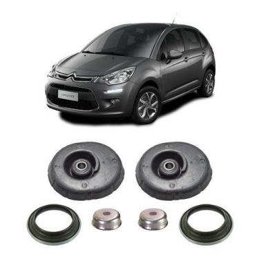 Imagem de 2 Coxim + Rolamento Dianteiro Citroen C3 2013 2014 2015 - QualyKits