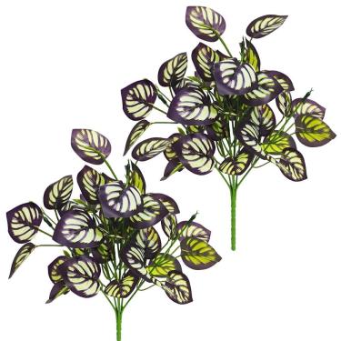 Imagem de 02 Buquês de Folhas X7 Artificial Decorativa 34cm