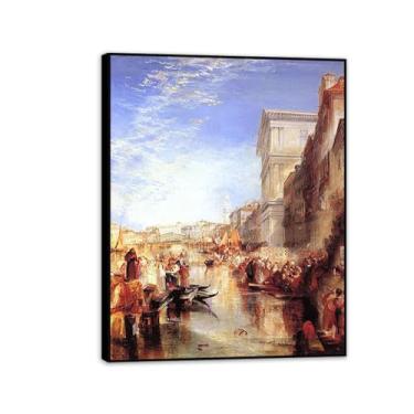Imagem de Arte de parede em tela pinturas famosas pôster de belas artes O Grande Canal Veneza impressões de pinturas a óleo famosas imagens de reprodução para decoração de sala de estar 65 x 50 cm (26 x 19 pol