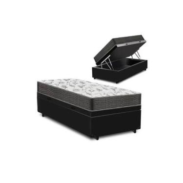 Imagem de Cama Box Baú Solteiro Preto Colchão ISO 100 D33 - Ortobom - Alto Nivel