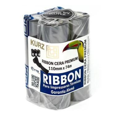 Imagem de Ribbon cera Premium para impressora térmica 110mmx74m Pct com 4 rolos 