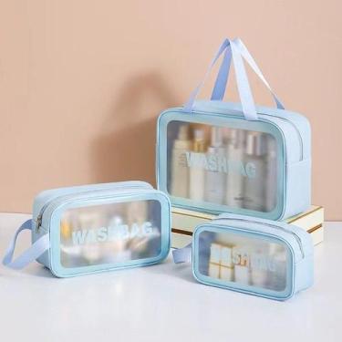 Imagem de bolsa Necessaire transparente à resistente diversas cores - NoBrand, K