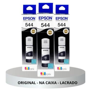 Imagem de Kit 3 refil original t544 l3110 l3210 l3250 preto - L3150