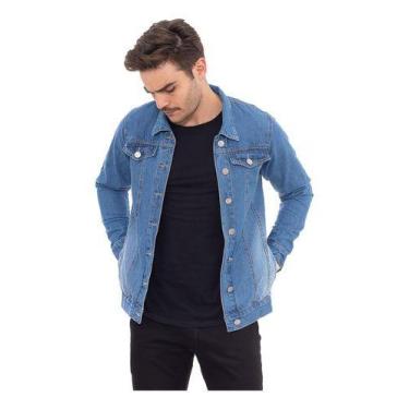 Imagem de Jaqueta Jeans  Masculina Branca Slim Casaco Homem Básico. - Lilih-Leon