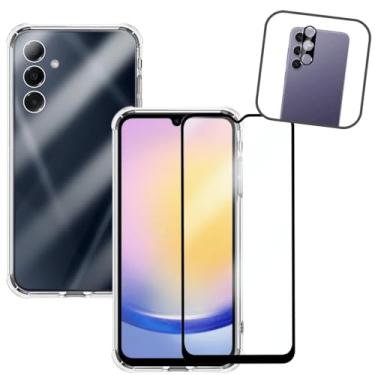 Imagem de Kit Capa Anti Impacto, Película de Vidro 3D, Protetor de Lente para Samsung Galaxy A25, Transparente
