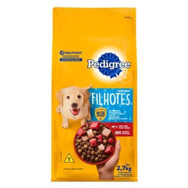 Imagem de Ração para Cães Pedigree Filhotes Sabor Carne, Frango e Cereais 2,7kg