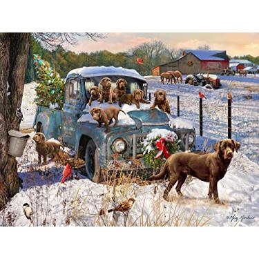 Imagem de Quebra-cabeça de Natal de cachorros, 550 peças Vermont Christmas Company