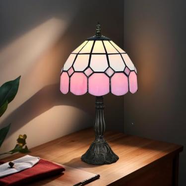 Imagem de Bidesen Luminária De Mesa Estilo Tiffany 8", Abajur Vintage Feito À Mão Com Vitral, Cabeceira Para Quarto, Destaque Estudo E Escritório