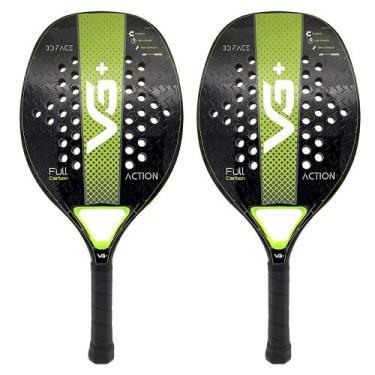 Imagem de Kit com 2 Raquetes de Beach Tennis Classic Full Carbon Vg Plus
