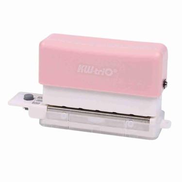 Imagem de Ymiko Mini Perfurador de Papel Portátil de 6 Orifícios Punch 3 Capacidade de Folhas Soltas Perfurador de 5,5 Mm Diâmetro para A4 B5 A5 (Rosa)