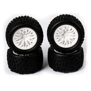 Imagem de RC Branch Wheel & Rubber Tire Set for Arrma 1/18 Granite Grom (White)