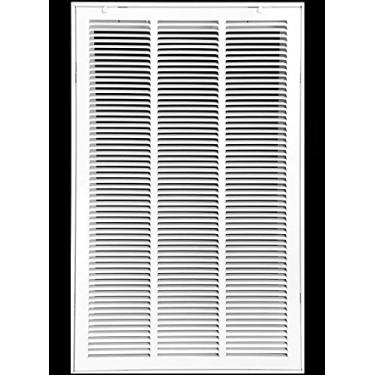 Imagem de Grade de filtro de ar de retorno de aço 45.7 cm X 30 para filtro de 2.5 cm - Face/porta removível - Tampa de duto HVAC - Face plana estampada - Branco [Dimensões externas: 20,5 X 31,75]