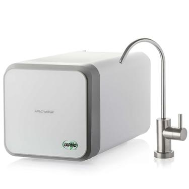 Imagem de Sistema de osmose reversa sem tanque APEC, certificação NSF 372 e 58, qualidade de água engarrafada de filtragem de água em 3 estágios, alto fluxo de torneira GPD de 1K, eficiente 2: 1 puro para