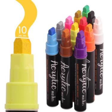 Imagem de Marcadores VIANZE Jumbo 12 cores Canetas de tinta acrílica impermeávei