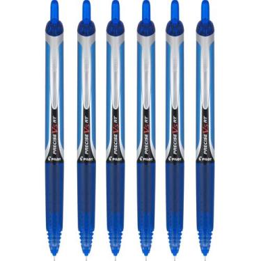 Imagem de Caneta PILOT Precise V5, tinta azul retrátil de 0,5 mm, pacote com 6