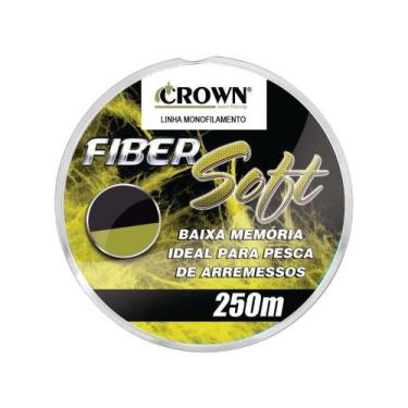 Imagem de Linha de Pesca Crown Fiber Soft Monofilamento Amarelo 0,40mm 32Lbs 250