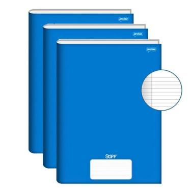Imagem de Caderno Brochura Grande Capa Dura 96 Folhas Kit 3un Stiff Escolar Educ