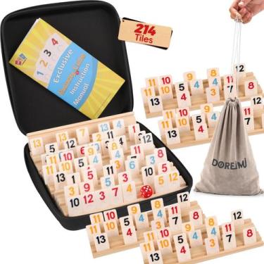 Imagem de Conjunto de jogos Rummy Cube Doreimi Melamine atualizado para 6 a 8 jo