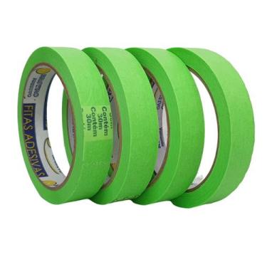 Imagem de Kit De Fita Crepe Colorida Neon Com 4 Rolos De 18mm X 30m - Nastro, Ve