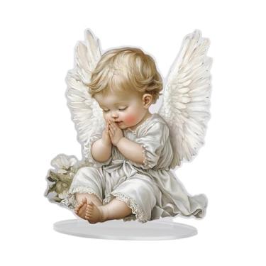 Imagem de Fancyes Coleção de enfeites de decoração de anjo, presentes para festivais, lembrancinhas de festa, placa de acrílico para armário de TV, quarto, sala de