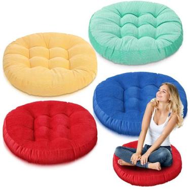 Imagem de Almofadas de chão Jerify, 4 peças, 55x55cm, veludo cotelê colorido