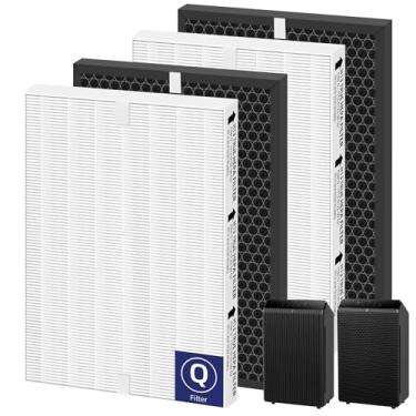 Imagem de Filtro purificador de ar 5510 5520 HEPA Q substituição para Winix 5510 5520 Purificador de ar Plasmawave H13 Filtro de carbono HEPA verdadeiro, # 1712-0123-00, conjunto com 2