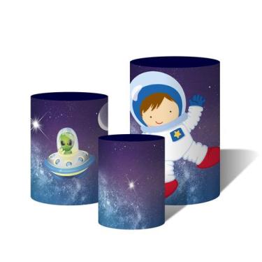 Imagem de Trio Capas Para Cilindro Versátil Astronauta Menino no Espaço Planetas