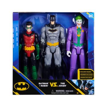 Imagem de 3 Bonecos Robin, Batman e Coringa De 30Cm - Dc