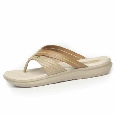 Imagem de Chinelo Feminino Pegada Stars em Couro Bege - 40