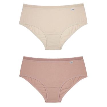 Imagem de Kit Calcinha Feminina 2 Peças Del Rio Cós Largo Cotton Algodão