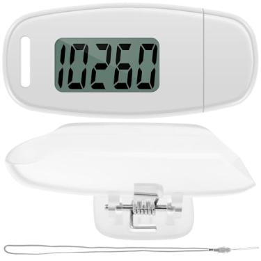 Imagem de Pedômetro 3D para caminhada, contador de passos portátil com função de luz de fundo e cordão, rastreador de passos preciso com clipe e alça removíveis, contador de passos reutilizável para homens