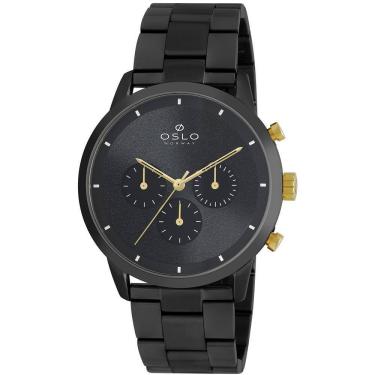 Imagem de Relógio Oslo Masculino Cronógrafo Slim Preto 43mm
