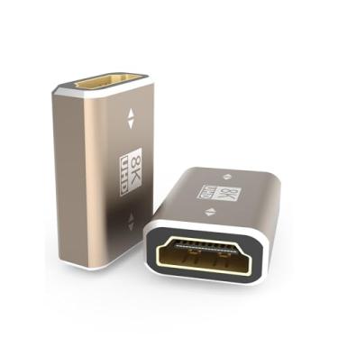 Imagem de Eaeon Pacote com 2 acopladores HDMI UHD 8K 2.1 HDMI fêmea para fêmea conector HDMI 8K @60Hz / 4K @120Hz 120UHD, ARC, HDR, adaptador de extensão 3D para cabo HDMI, laptop, PC, monitor, Roku TV