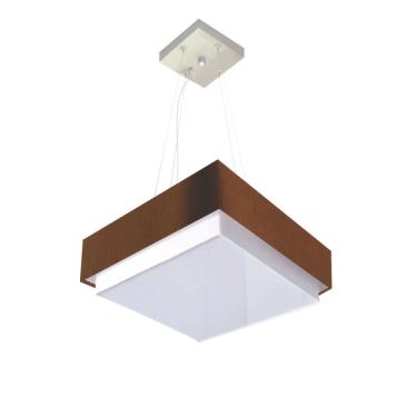 Imagem de Lustre Para Sala De Jantar Vivare Md-4402 Cúpula Em Tecido 40x40cm Café 127/220v