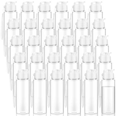 Imagem de Olgaa 12 garrafas de água a granel de 500 ml, reutilizáveis, de plástico, esportivas, bebidas, garrafas de água com alça para ciclismo, acampamento, caminhada, academia, ioga (branco, pacote com 40)