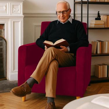 Imagem de Poltrona Decorativa Sala Ou Escritorio Estela Vermelho