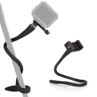 Imagem de EaxanPic Fence Mount Chain Link Fence Mount para telefone com câmera de ação, braçadeira flexível para selfie, suporte de pescoço de ganso para GoPro, Insta360, AKASO, DJI Osmo Action, telefone (perna