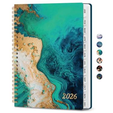 Imagem de Agenda 2026, agenda mensal e semanal para mulheres, janeiro de 2026 a dezembro de 2026, capa dura bonita agenda 2026 livro com abas, encadernação espiral, perfeito para escola, escritório, casa, 16 x