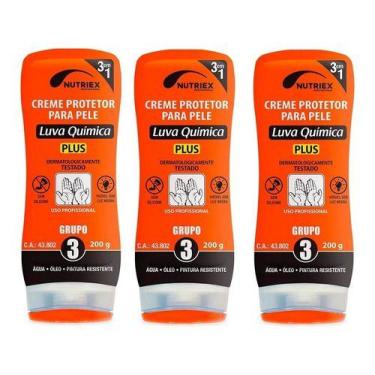 Imagem de 3 Creme Protetor Pele Luva Química Nutriex Grupo 3 200g - NoBrand