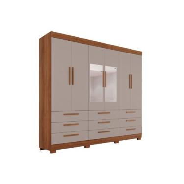 Imagem de Roupeiro Dinamarca com Espelho 6 Portas 9 Gavetas Salleto - Sallêto, C