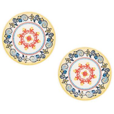 Imagem de Kit 2 pratos sobremesa 20cm floreal la pollera oxford