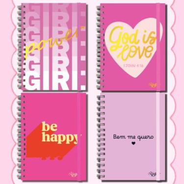 Imagem de Caderno 120 Folhas Capa Dura Espiral Pautadas De Tamanho A4 Rosa Pink 
