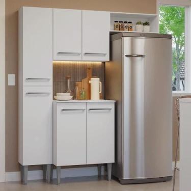 Imagem de Armário De Cozinha Compacta 156cm Emilly Madesa Branco 03 Branco