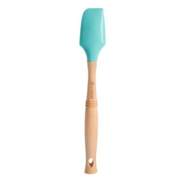 Imagem de ESPÁTULA LE CREUSET VENUS PRO PEQUENA SILICONE CABO DE MADEIRA AZUL COOL MINT 93007601496000
