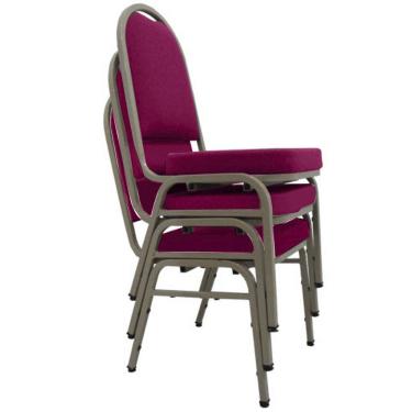 Imagem de 03 Cadeiras para Hotel e Auditório Linha Hotel Rosa