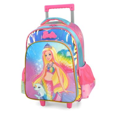 Imagem de Mochila Rodas Escolar Infantil Barbie Luxcel IC38212BB Rosa