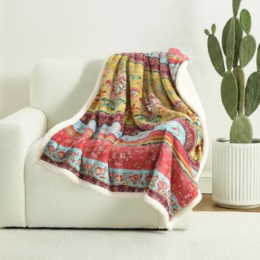 Imagem de Cobertor Boho Chic Sherpa – Estampa Boêmia Vibrante e Forro Confortável Ultramacio, Elegante e Quente Manta de Inverno para Sofá, Cama ou Decoração